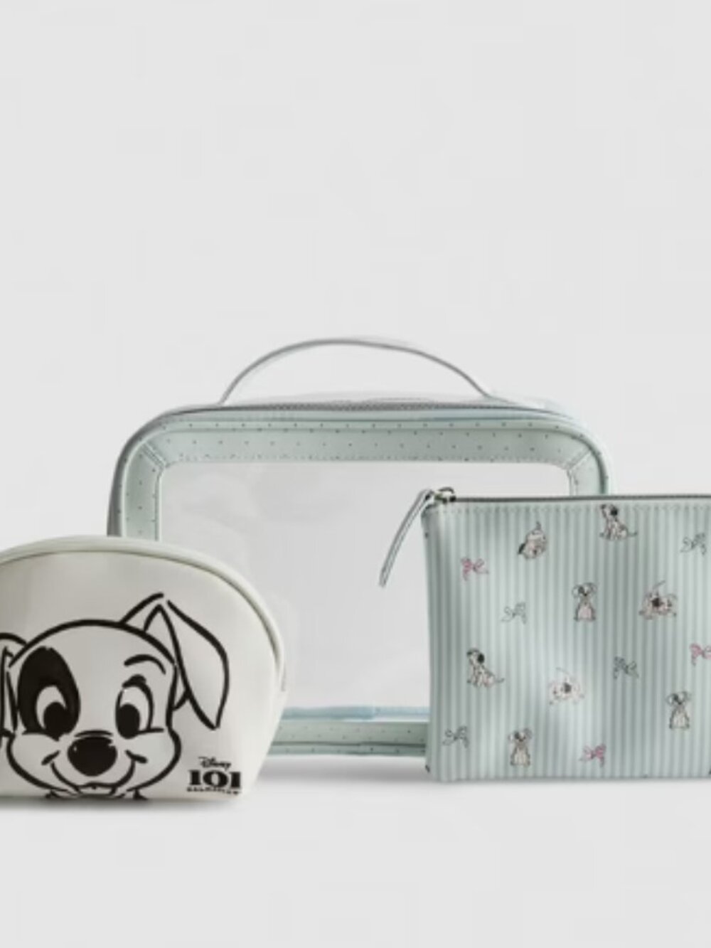 Disney 101 Dalmatians 3-In-1 Makeup Bag Travel Pouch Makeup Pouch Dog Bows